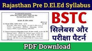 Rajasthan BSTC Syllabus 2024 PDF Download in Hindi